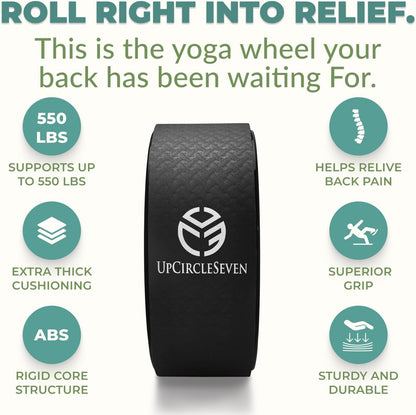 Yoga Wheel for Back Pain Relief – Stretch & Align Spine, Improve Flexibility