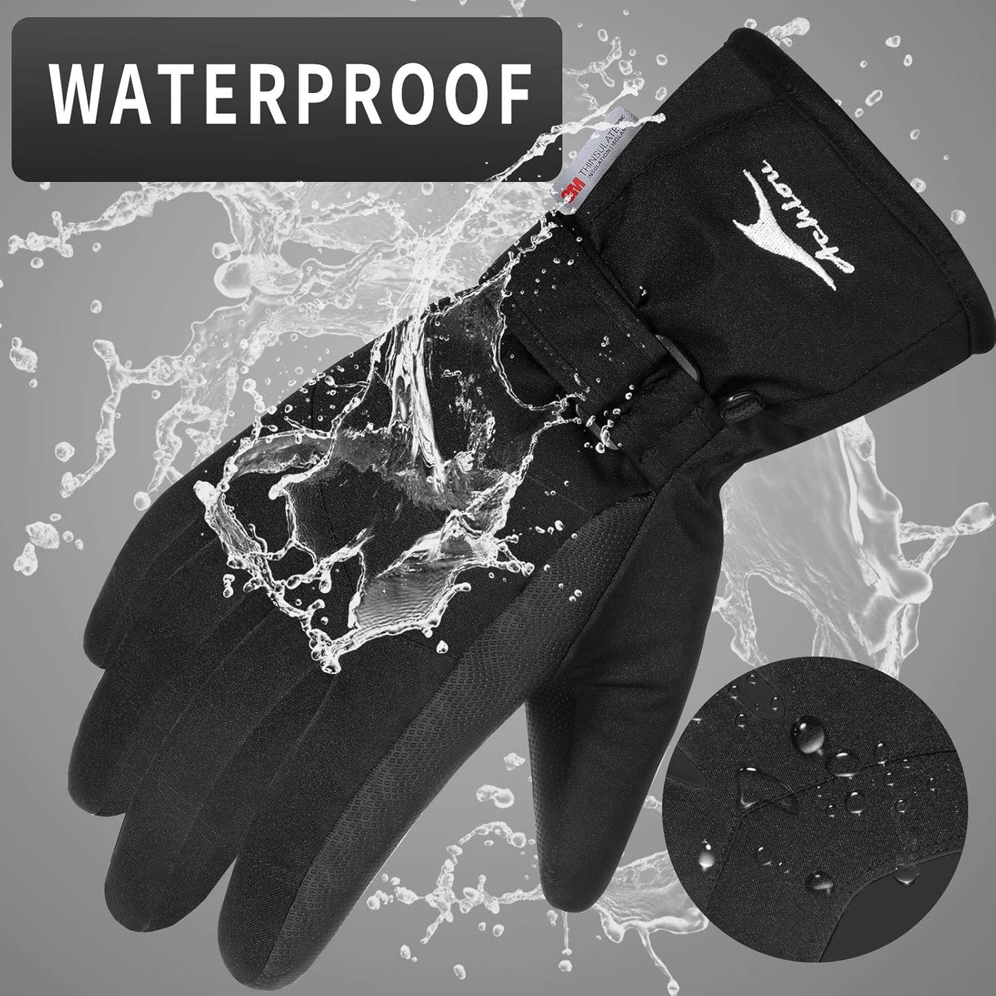 Men’s & Women’s Winter Ski Gloves – 3M Thinsulate, Waterproof, Touchscreen-Compatible
